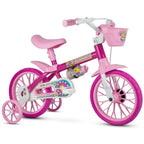 Bicicleta Infantil Aro 12 com Rodinhas para Meninas – Quadro Aço Carbono, Freio a Tambor e Selim Regulável, 2 a 5 Anos