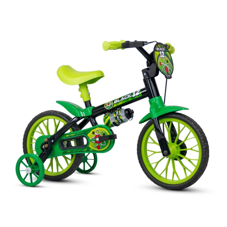 Bicicleta Infantil Aro 12 com Rodinhas para Meninas – Quadro Aço Carbono, Freio a Tambor e Selim Regulável, 2 a 5 Anos