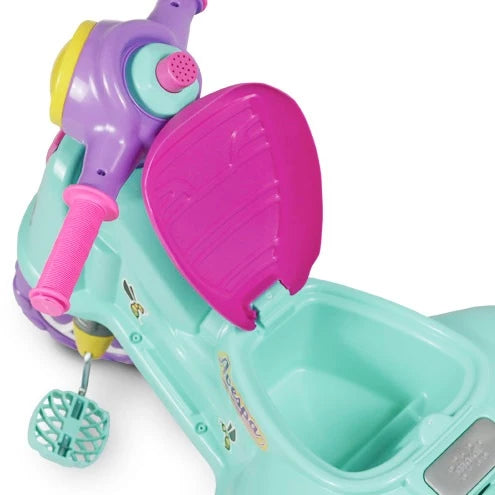 Triciclo Infantil 2 em 1 Maral Avespa – Passeio com Haste Empurrador e Pedal, Anel de Proteção, 12 Meses a 5 Anos
