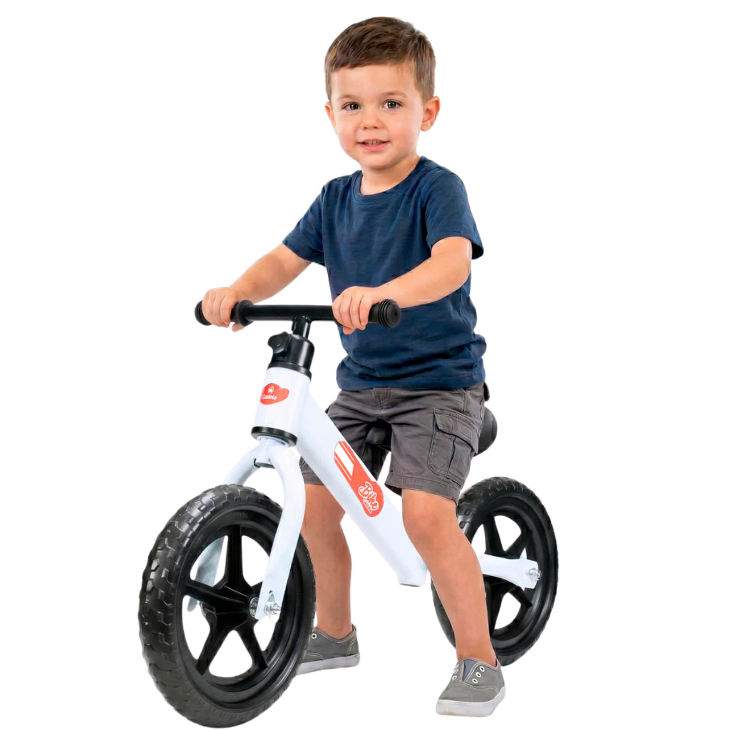 Bicicleta de Equilíbrio Infantil Sem Pedal Castela 4 Rodas – Liga de Aço, Aprovada Inmetro, a Partir de 12 Meses até 20kg