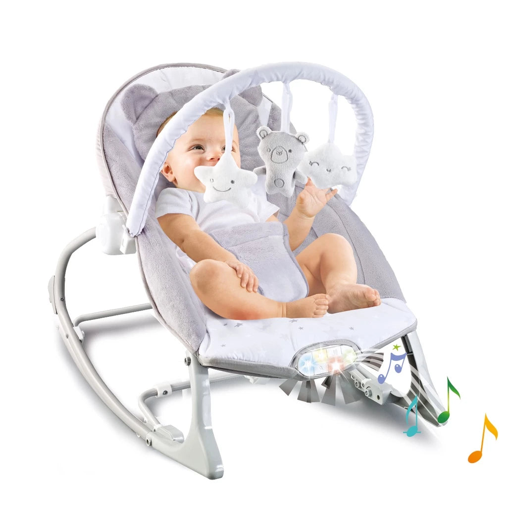 Cadeira de Descanso Musical para Bebê Maxi Baby – Vibração, Sons da Natureza, Balanço e Modo Vertical, até 18kg