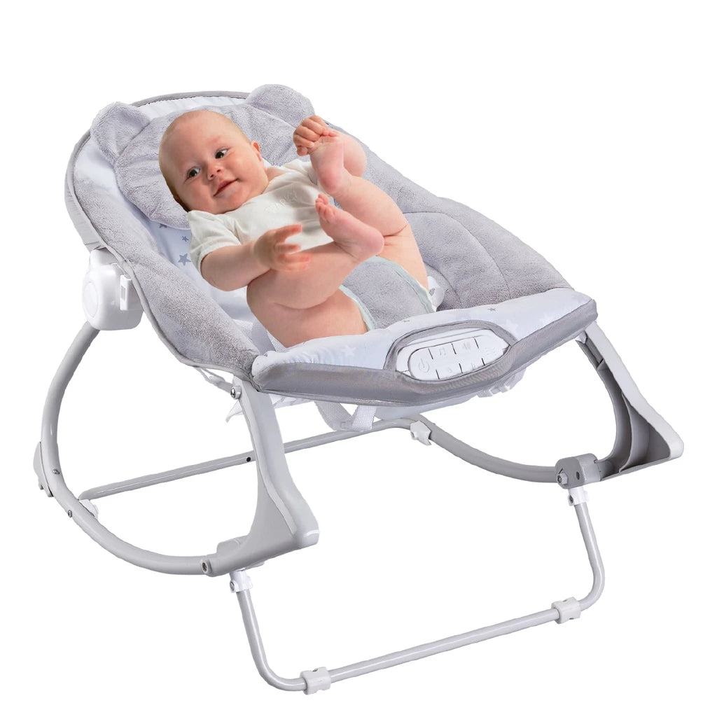 Cadeira de Descanso Musical para Bebê Maxi Baby – Vibração, Sons da Natureza, Balanço e Modo Vertical, até 18kg