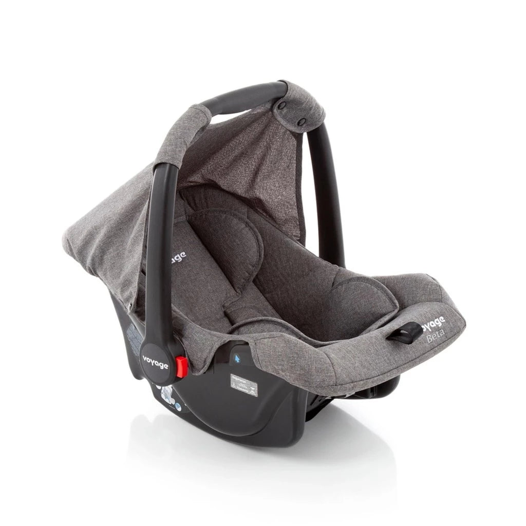 Bebê Conforto Voyage Beta Cinza Mescla – 5 Modos de Uso, Almofada Redutora, Capota e Cinto 3 Pontos, do Nascimento até 13kg