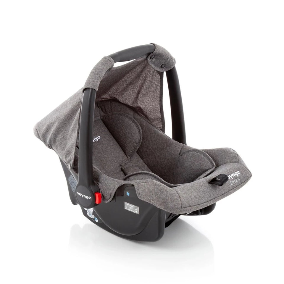 Bebê Conforto Voyage Beta Cinza Mescla – 5 Modos de Uso, Almofada Redutora, Capota e Cinto 3 Pontos, do Nascimento até 13kg