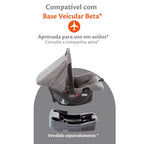 Bebê Conforto Voyage Beta Cinza Mescla – 5 Modos de Uso, Almofada Redutora, Capota e Cinto 3 Pontos, do Nascimento até 13kg