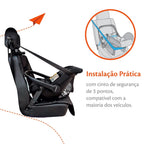Bebê Conforto Voyage Beta Cinza Mescla – 5 Modos de Uso, Almofada Redutora, Capota e Cinto 3 Pontos, do Nascimento até 13kg