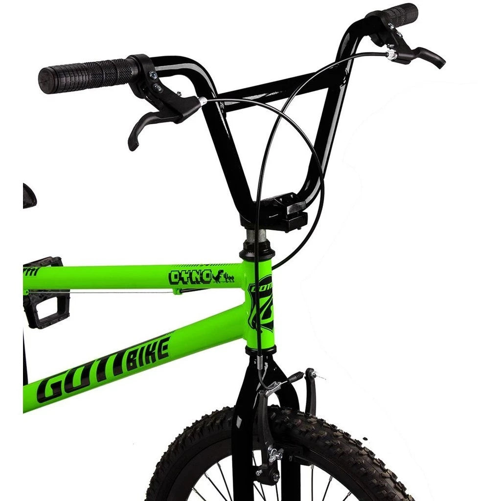 Bicicleta Infantil Aro 20 BMX Gottbike Verde e Preto – Quadro Aço, Freio V-Brake, Aro Aero Alumínio 36 Furos, para Iniciantes de 6 a 12 Anos