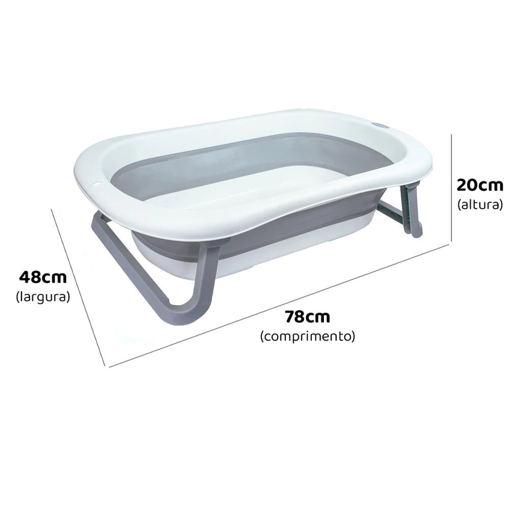 Banheira Dobrável Infantil KaBaby 35L Antiderrapante – Esvaziamento Rápido, Profundidade Regulável, Compacta e Portátil, do Nascimento até 40kg