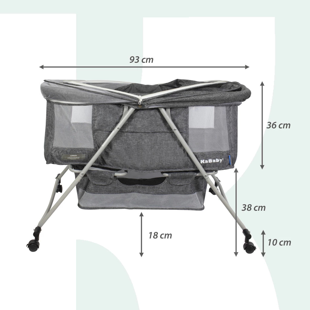 Berço Moisés Portátil KaBaby com Balanço, Mosquiteiro e Cesto – Modo Fixo e Balanço, Colchão Incluso