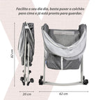 Berço Moisés Portátil KaBaby com Balanço, Mosquiteiro e Cesto – Modo Fixo e Balanço, Colchão Incluso