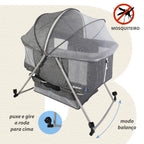 Berço Moisés Portátil KaBaby com Balanço, Mosquiteiro e Cesto – Modo Fixo e Balanço, Colchão Incluso