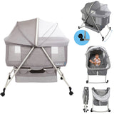 Berço Moisés Portátil KaBaby com Balanço, Mosquiteiro e Cesto – Modo Fixo e Balanço, Colchão Incluso