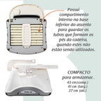 Cadeira de Alimentação Portátil KaBaby Gourmet 4 em 1 com Rodas – Bandeja Ajustável, Encosto Reclinável, Mesa de Atividades, 6 Meses até 25kg