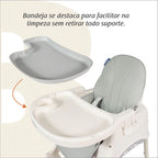 Cadeira de Alimentação Portátil KaBaby Gourmet 4 em 1 com Rodas – Bandeja Ajustável, Encosto Reclinável, Mesa de Atividades, 6 Meses até 25kg